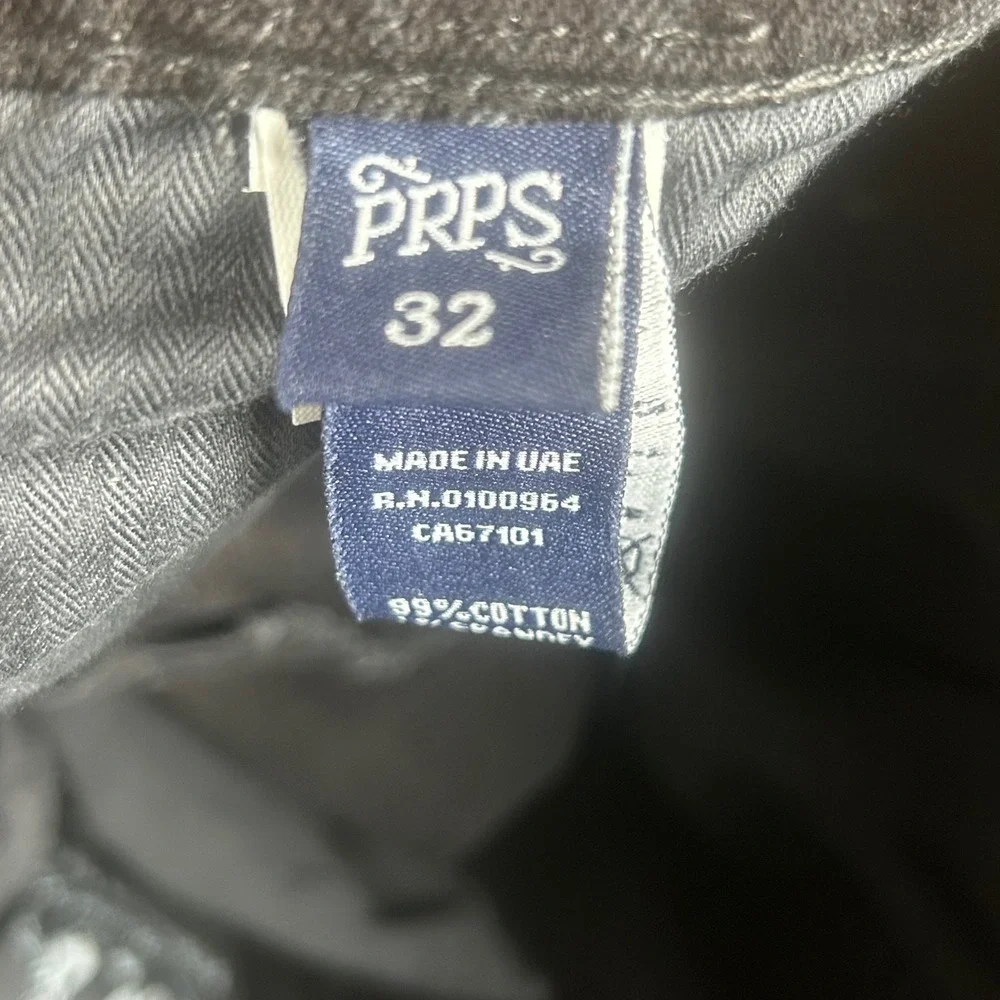 PRPS Goods & Co Men 32‎ Le Sabre Japanese Denim Slim Fit Black Indigo Rinse Wash